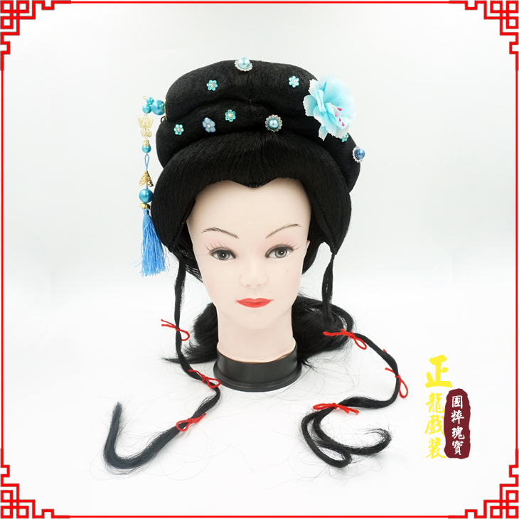 东莞戏剧服装京剧越剧小旦花旦丫鬟假发 小姐头套